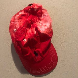Boys Red tie dyed Polo hat